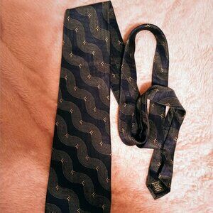 Bill Blass Neo Blue & Yellow Mens Tie Silk 29" Long